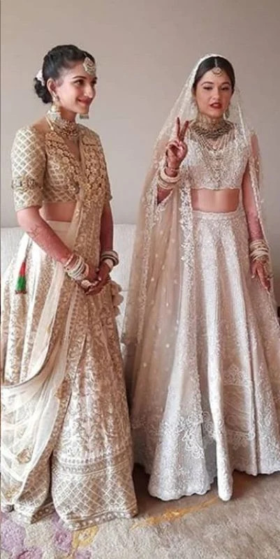 Anjali Merchant (right) with her sister, Radhika Merchant - a picture from Anjali's wedding