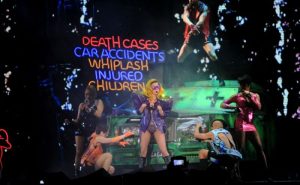 Lady Gaga performing in the "Monster Ball Tour"
