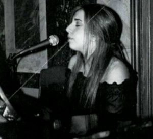 Lady Gaga playing piano during her younger years