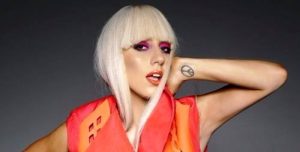 Lady Gaga's peace sign tattoo on her left wrist