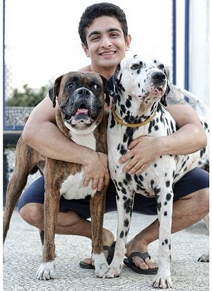 Ranveer Allahbadia with two of his dogs