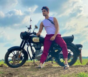 Abhishek Kumar on a Royal Enfield