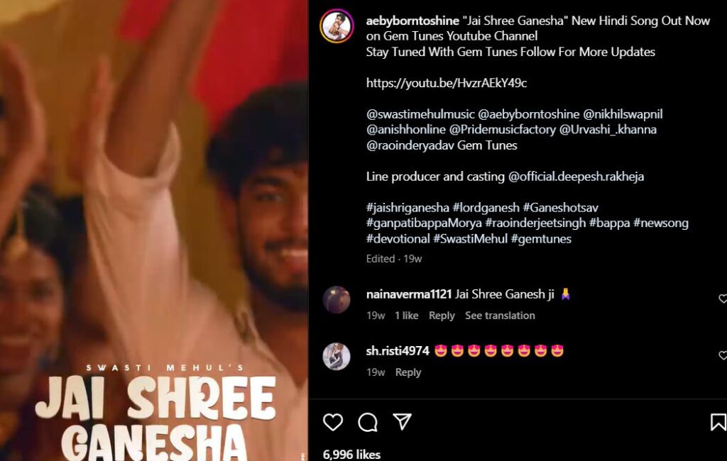 Abhishek Kumar in the music video Jai Shree Ganesha